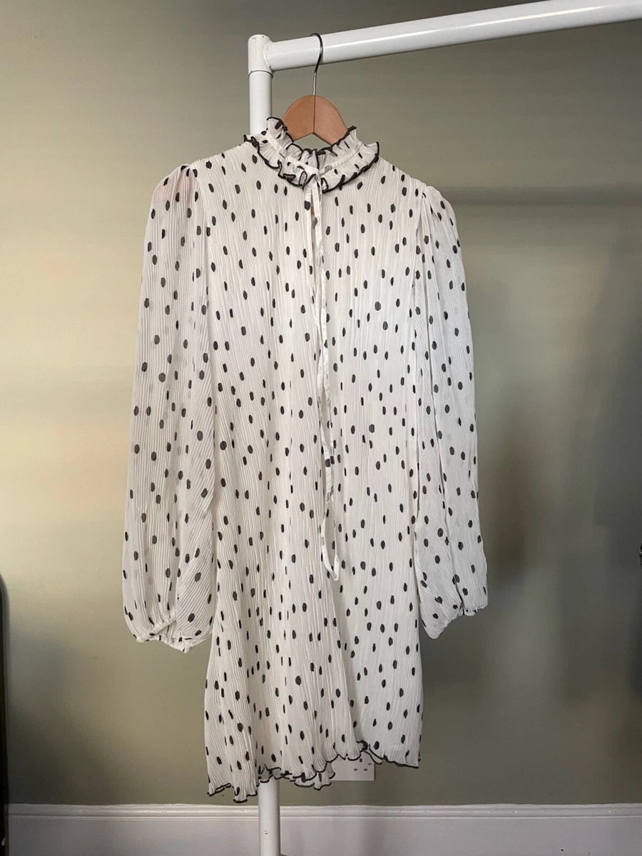 Ganni polka best sale dot ruffle dress