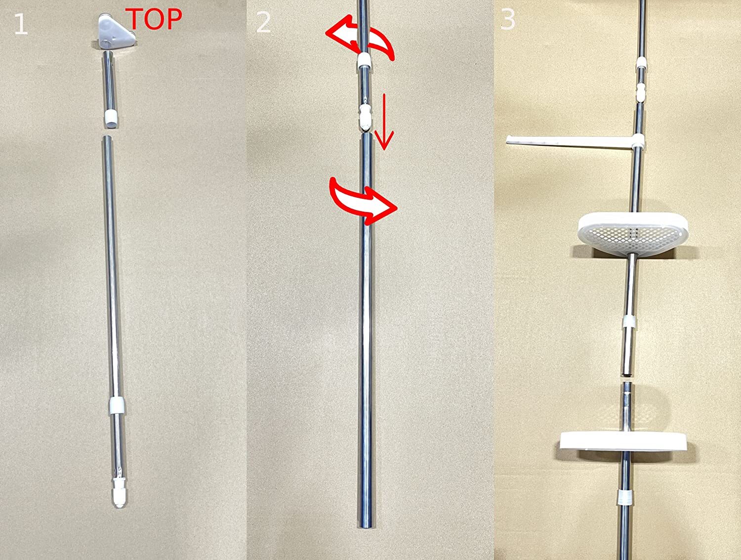 Bathroom Corner Shelf Telescopic Shower Caddy Adjustable Floor Ceiling