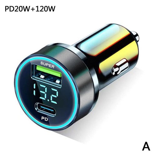 USB Type C Car Charger QC3.0 PD3.0 Mini Metal Dual USB Fast Charging Adapter - Photo 20 sur 21
