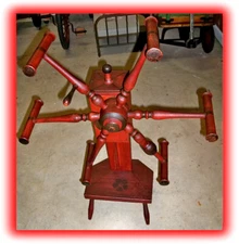 PRIMATIVE ANTIQUE YARN WINDER/CLOCK REEL/NIDDY NODDY/WEASEL, EARLY PA. FOLK ART