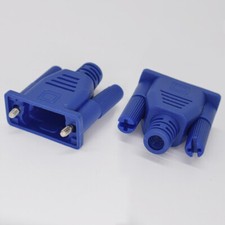 1pc D-Sub Hood Cover Case For 9pin 2 Row or 15pin 3 Row One Piece Moulded Blue