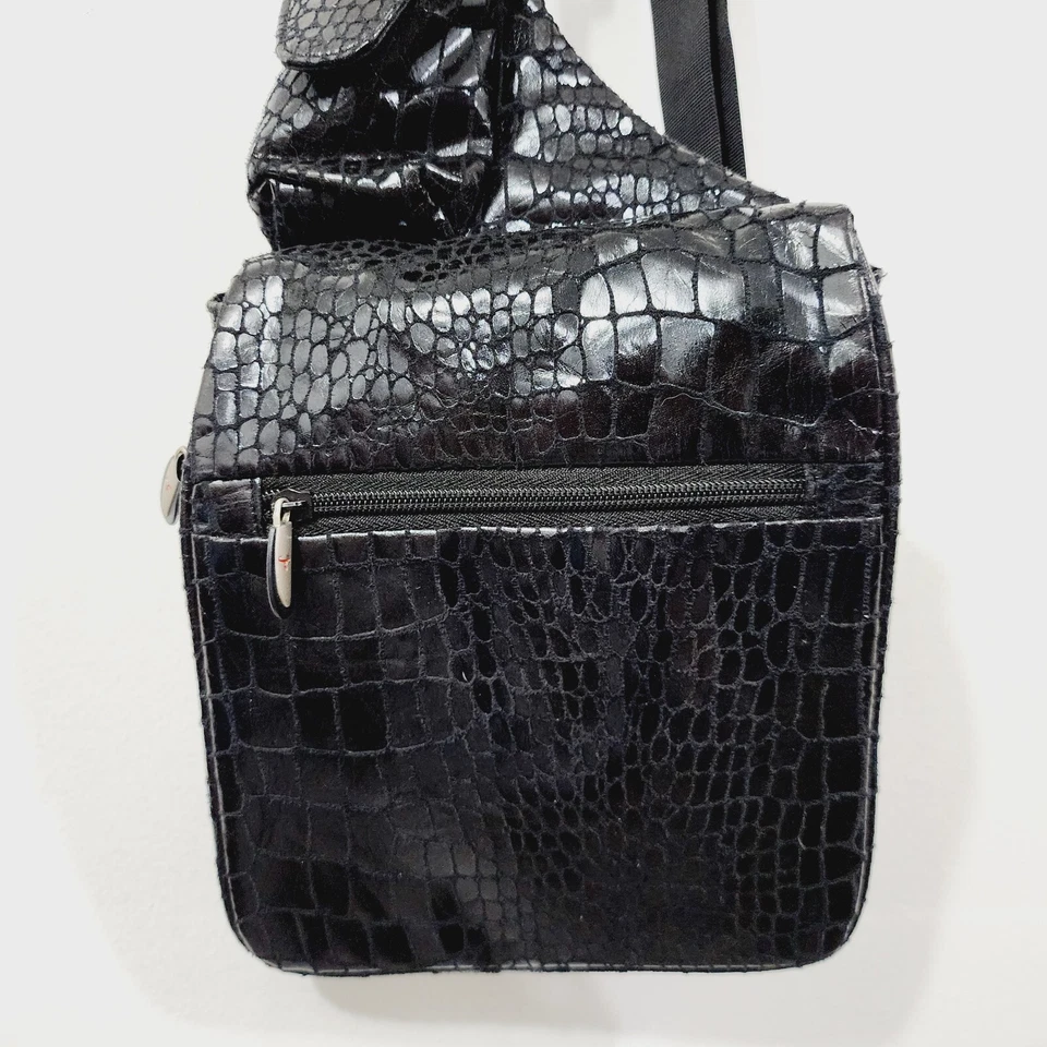 Travelon Bandolera Bolso Bandolera Organizador de Viaje Cartera Negro Caimán Foto 4 de 4