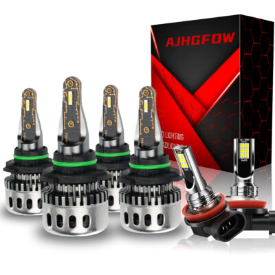 For Buick Lucerne 2006-2011 White LED Headlight Hi/Lo Beam + Fog Light Bulbs Kit