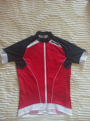 Santini Sommer Radtrikot Rot Und Schwarz Größe M Slim
