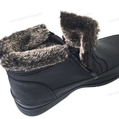 New Mens Lightweight Winter Snow Boots Zipper-up Warm Shoes Non-slip - Foto 2