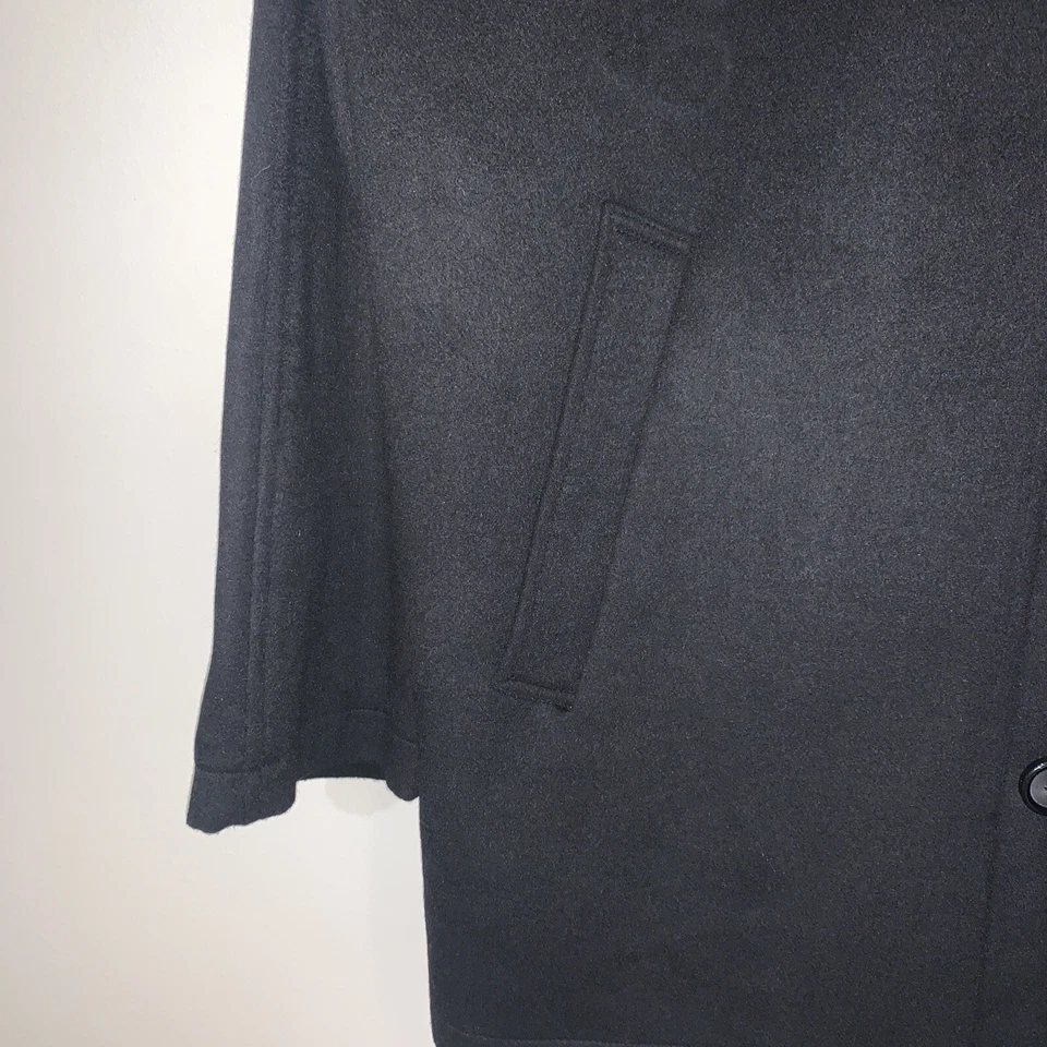 Abrigo J Ferrar Hombre Talla Grande Negro Mezcla Lana Interior Acolchado Foto 3 de 4