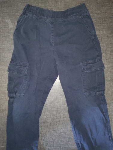 USED - The Children's Place Navy Blue Pull On Cargo Pants Size 8 HUSKY - Afbeelding 1 van 2