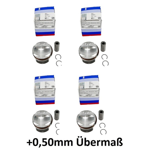 4Xkolben +0,50Mm ÜBermaß Ø72,70Mm FüR Dacia Mercedes Benz Renault 1.2 Tce 803851-image
