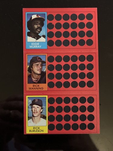 1981 Topps béisbol scratch off Eddie Murray/Rick Manning/Rick Burleson corte - Imagen 4 de 4