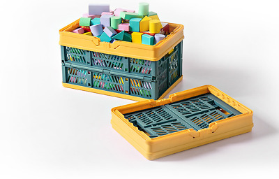 Buy 2PCS Folding Plastic Storage Shopping Basket Crate Caravan Camping NEW Motorhome