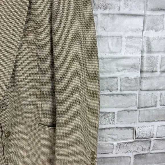 Blazer Traje Chaqueta Para Hombres Salvatore Ferragamo De Colección Bemberg Beige Tweed 2 Botones 42R Foto 3 de 4