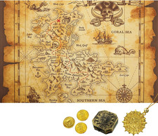Paper Treasure Map,Halloween Pirate Map with ...