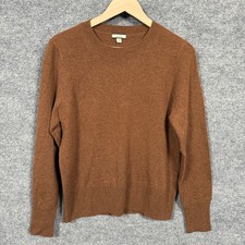 J.Crew Size Medium Sweater Burnt Orange Cashmere Crew Neck Pullover Quiet Luxury