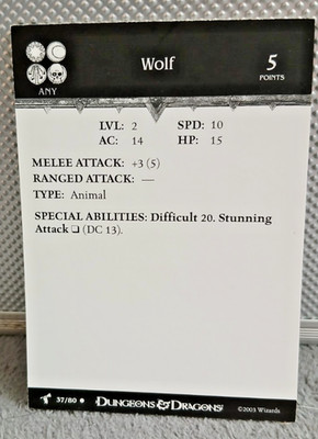 Wolf #37 NUR  Karte Harbinger, DnD Miniatur Wizard 2003