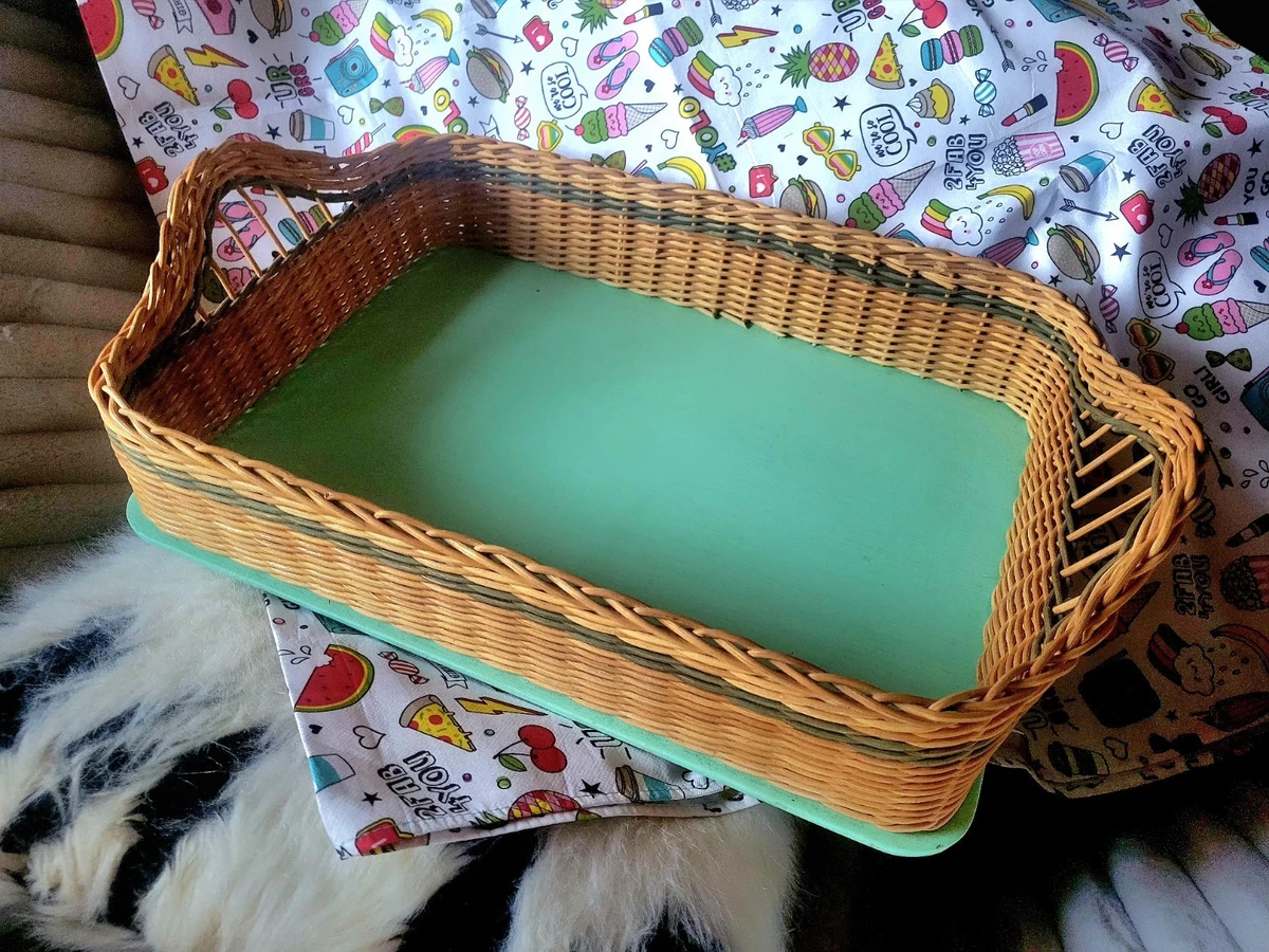 Plateau De Service Vintage Verre Rouge - 39x22 Cm - Occasion