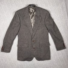 POLO UNIVERSITY RALPH LAUREN Vtg Blazer Tweed Herringbone 80s 90s Made in USA