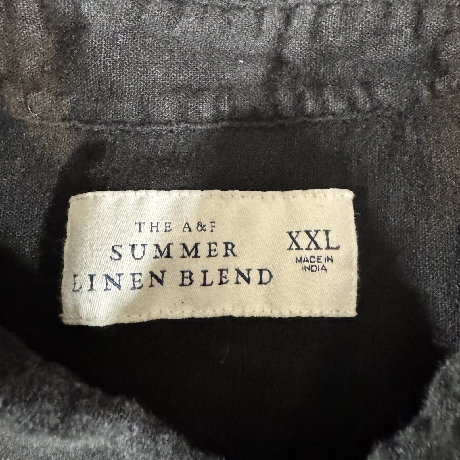 Abercrombie & Fitch Summer Linen Blend Button Up Shirt Black size XXL