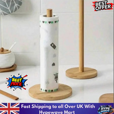Wooden Roll Paper Towel Holder Tissue Vertical Stand Paper Kitchen Storage Rack