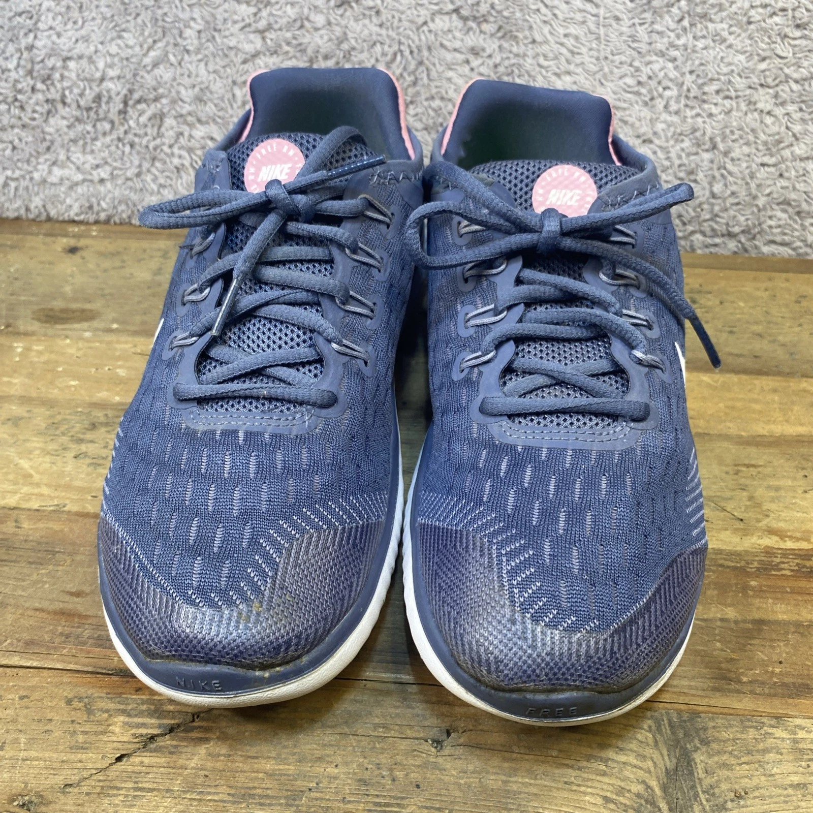 Scarpe da ginnastica Nike Free Running giovani taglia USA 6 5 Y blu bianco rosa AH3457 402