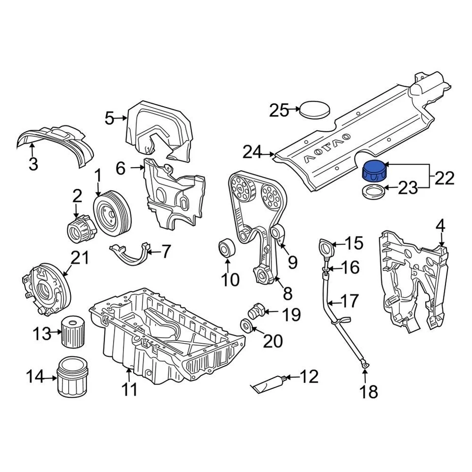 For Volvo S60 2001-2009 Volvo 8692888 Engine Oil Filler Cap Foto 2 de 4