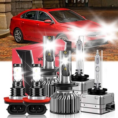 For Kia Optima 2014-2015 6x LED Headlight Bulb High/Low Beam Fog Light Kit HID