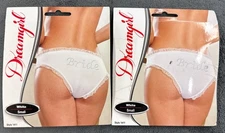 2- Pieces BRIDE PANTIES BY DREAMGIRL - WHITE SIZE S NEW IN PACK: STYLE 1411