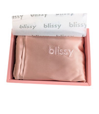 Blissy 22-Momme Pure Mulberry Silk Pillowcase Rose Gold Queen Open Box