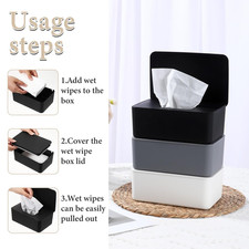 3 Pcs Wipes Dispenser Refillable Wet Wipe Container Lid 7.28 X 4.80 2.75" Holder