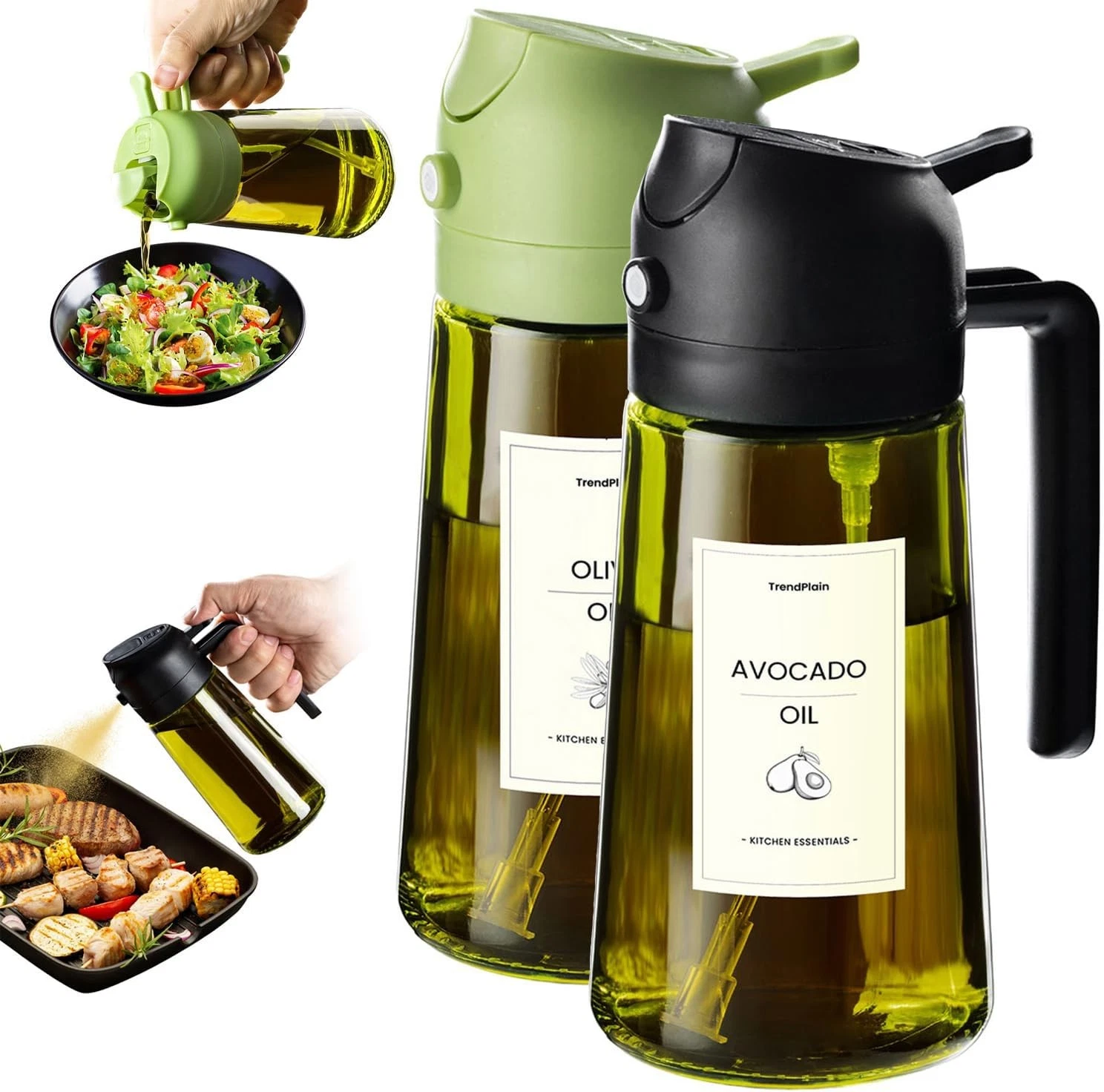 Original 16oz/470ml Olive Oil Dispenser Bottle Kitchen Gadgets & Air Fryer