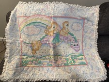 Vintage Handmade Baby Quilt With Purple Dragon and Bears