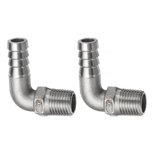2pcs 90 Degree Elbow Hose Barb Fitting 0.4" Barbed x 1/4" NPT Male Pipe Fitting