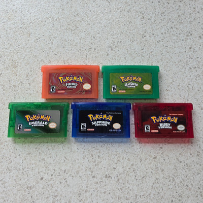 Game Card Feuerrot Blattgrün Smaragd Saphir Rubin Version für Pokemon GBA Bundle