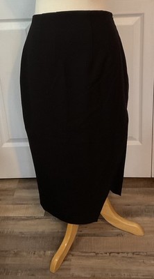 Express Black Midi Skirt Side Slit Size 6 Career Business Holiday New