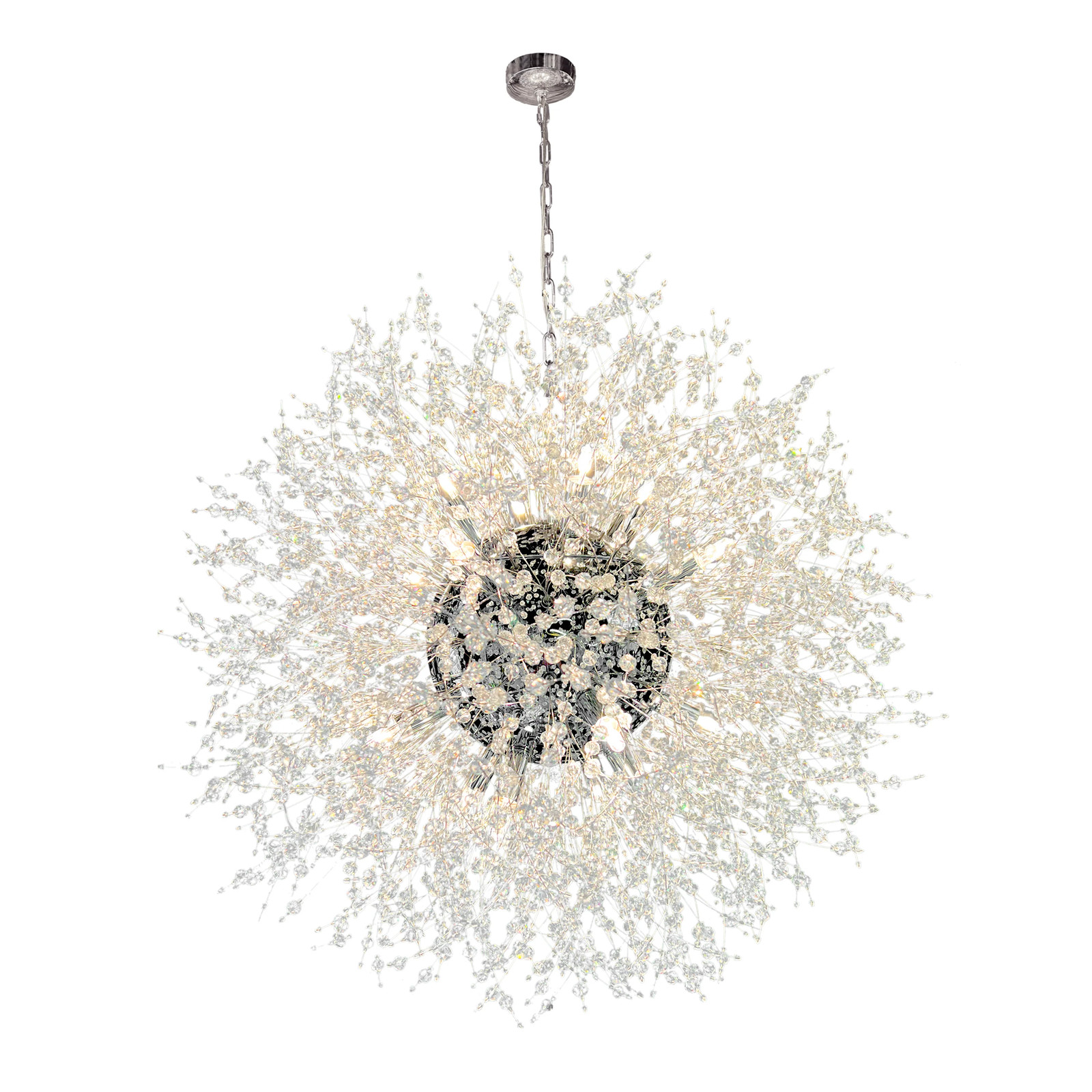 Luxe Starburst Chrome Crystal Chandelier 24"
