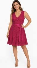 Lane Bryant Dress Womens 18 NWT Fuchsia Pink Lace Sheath Sleeveless Cocktail
