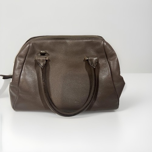 Banana Republic Gray Leather Crossbody Zip Bag
