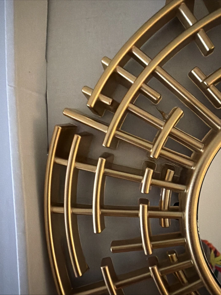 Brand New Group Decorative Gold Wall Mirrors Lot of 3 Plastic - Image 4 of 4