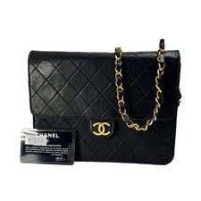 Chanel Vintage CC Turn Lock Flap Bag Black Qu...
