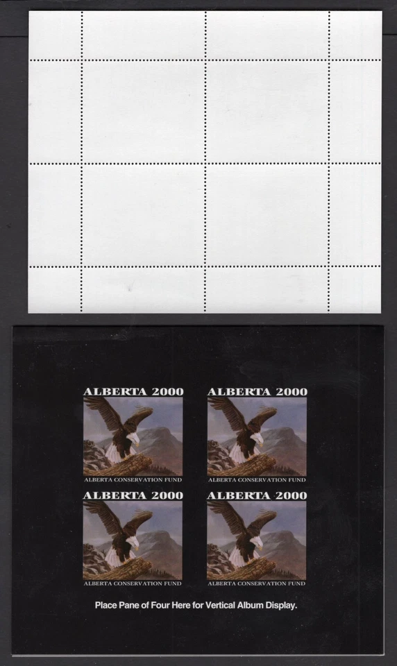 Folleto de estampillas de conservación de la Alimentación de Vida Silvestre Canadá 2000 ALBERTA firmado por el artista Foto 2 de 2