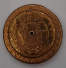 1939 LITTLE ORPHAN ANNIE Decoder Secret Society Sunburst #3 Brass Badge Ovaltine