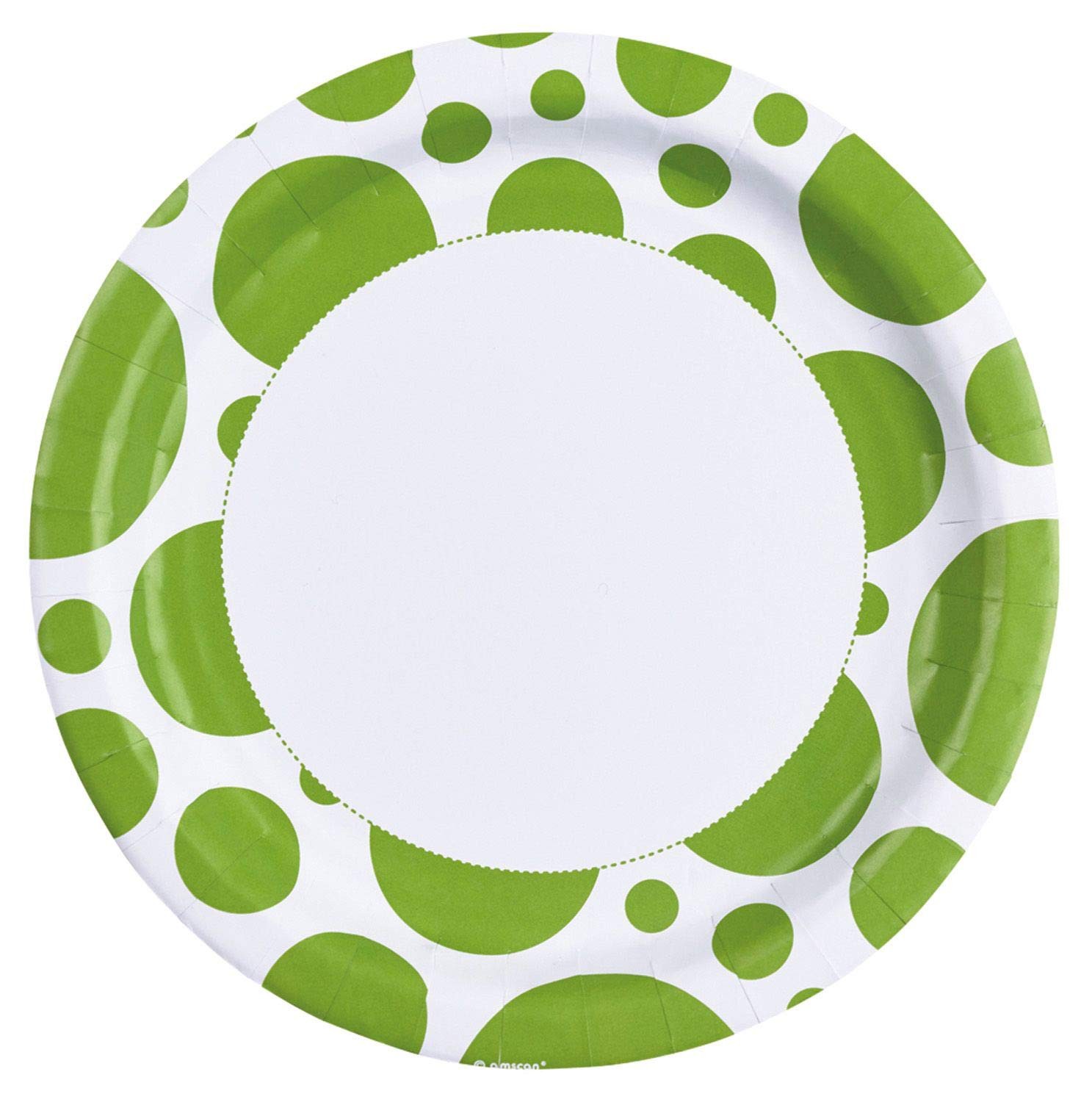 Amscan Kiwi Green Dots Paper Plates 23cm 1790₽