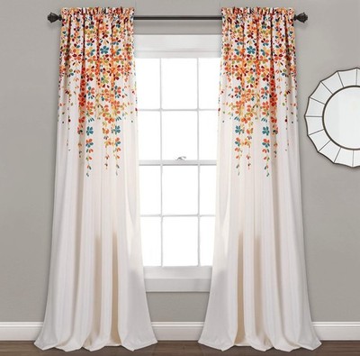 52x95 Weeping Flower Light Filtering Curtains 2 Panels