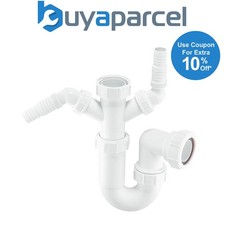 McAlpine WM11 Sink Trap with Twin 135 Domestic Washing Machine Appliance Nozzles