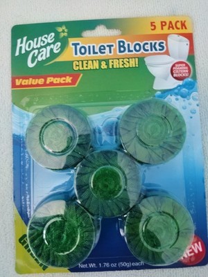 House Care Clean & Fresh Green Toilet Blocks Biodegradable 5 Pack