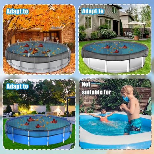 Copertura Rete Foglia Piscina Tonda 26,2 Piedi per Piscina Fuori Terra, Copertura Invernale Rete Cov - Foto 5 di 6