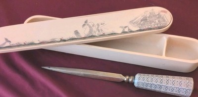 Handcrafted Vintage 1990  desk top organizer & letter opener:  Artek Inc. 