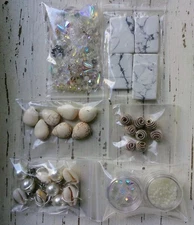 Mixed Bead Soup Lot Craft Beading Cream n White Mix