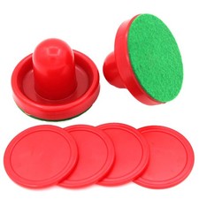 1 Set Mini Air Hockey Pushers and Air Hockey Pucks Great Goal Handles Pushers...