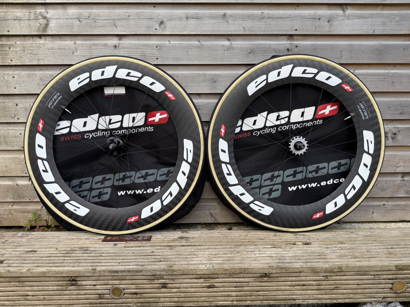 Edco Tracksport Fluela Light 85mm tubular track wheelset 