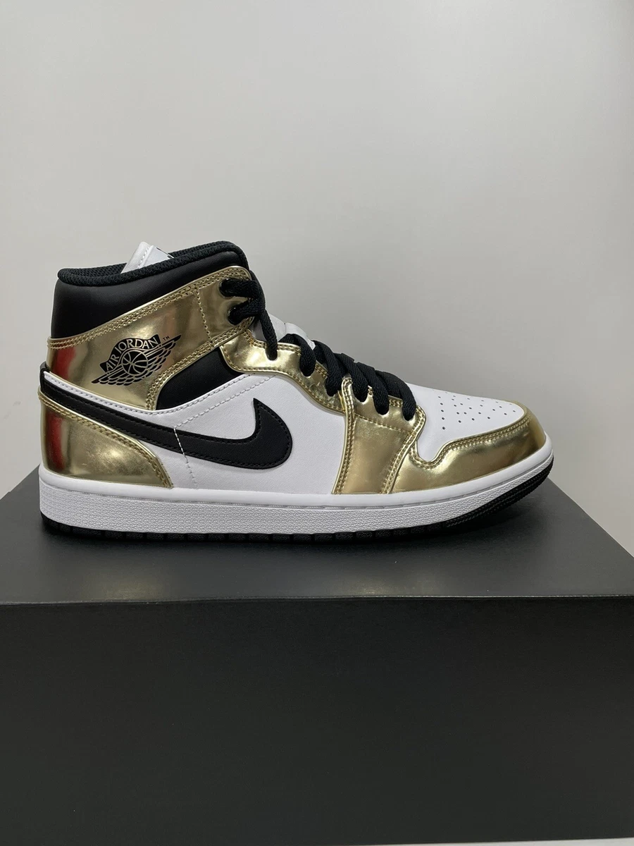 Air Jordan 1 Mid SE Metallic Gold Black White DC1419 700 Men s